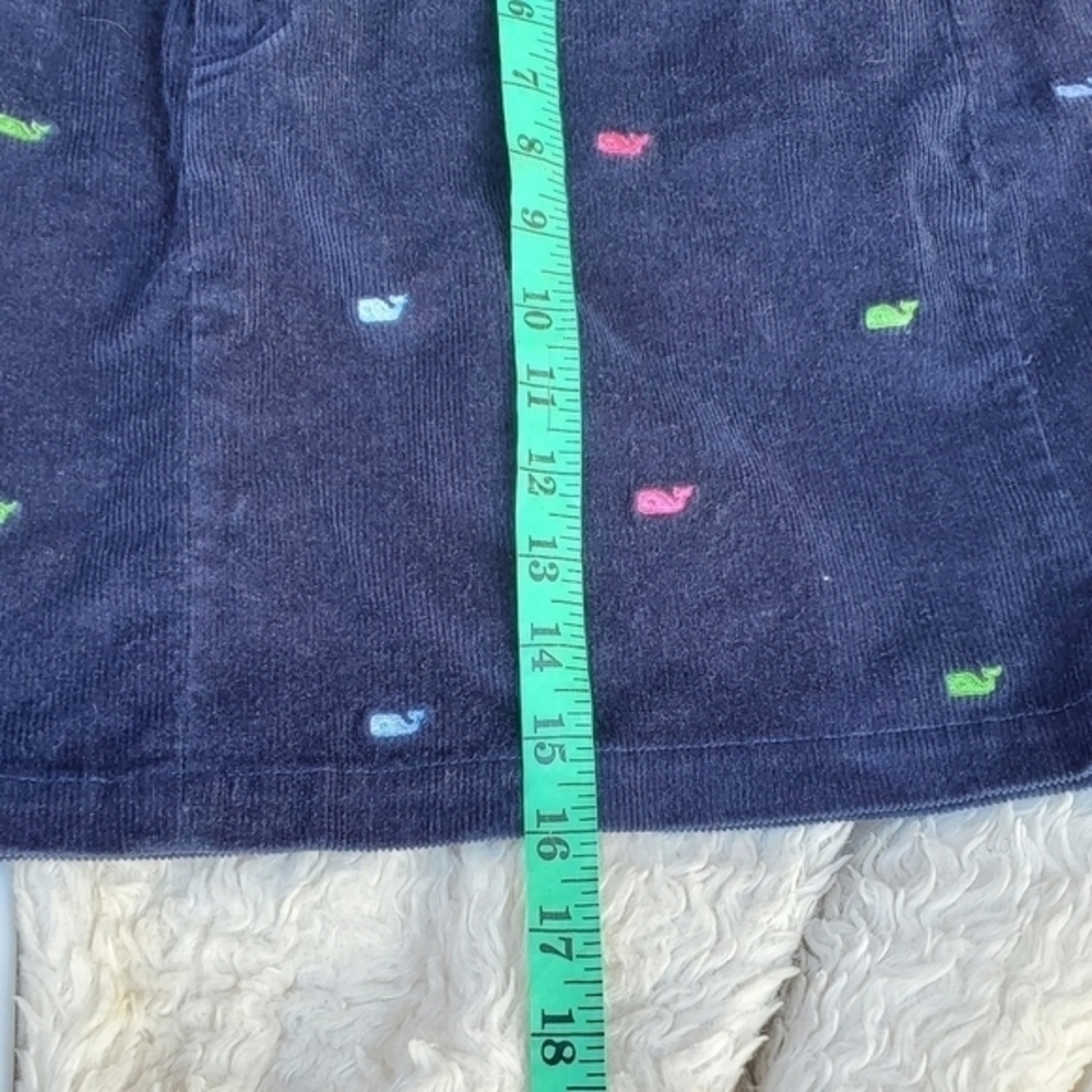 Vineyard Vines Navy Corduroy Whale Embroidered Mini Skirt Size 8 Preppy - Picture 11 of 13